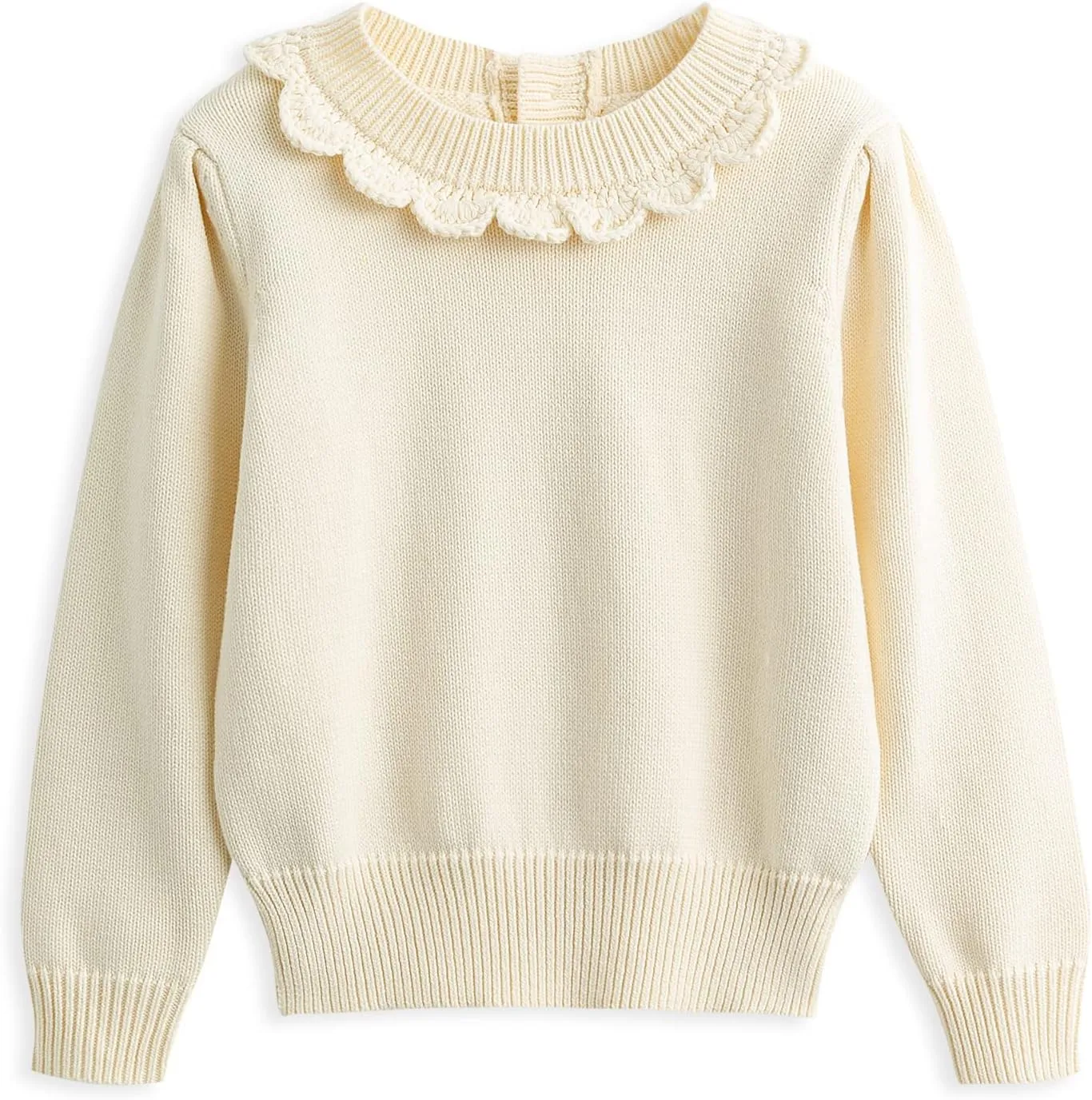 Curipeer Toddler Girls Knit Sweater Long Sleeve Crewneck Solid Pullover Knit Tops