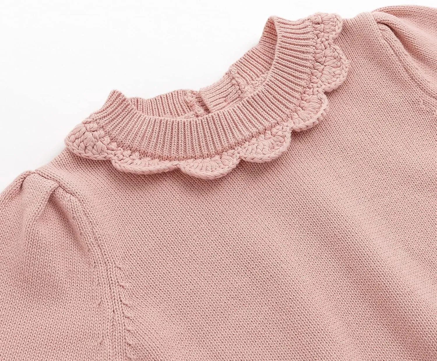 Curipeer Toddler Girls Knit Sweater Long Sleeve Crewneck Solid Pullover Knit Tops