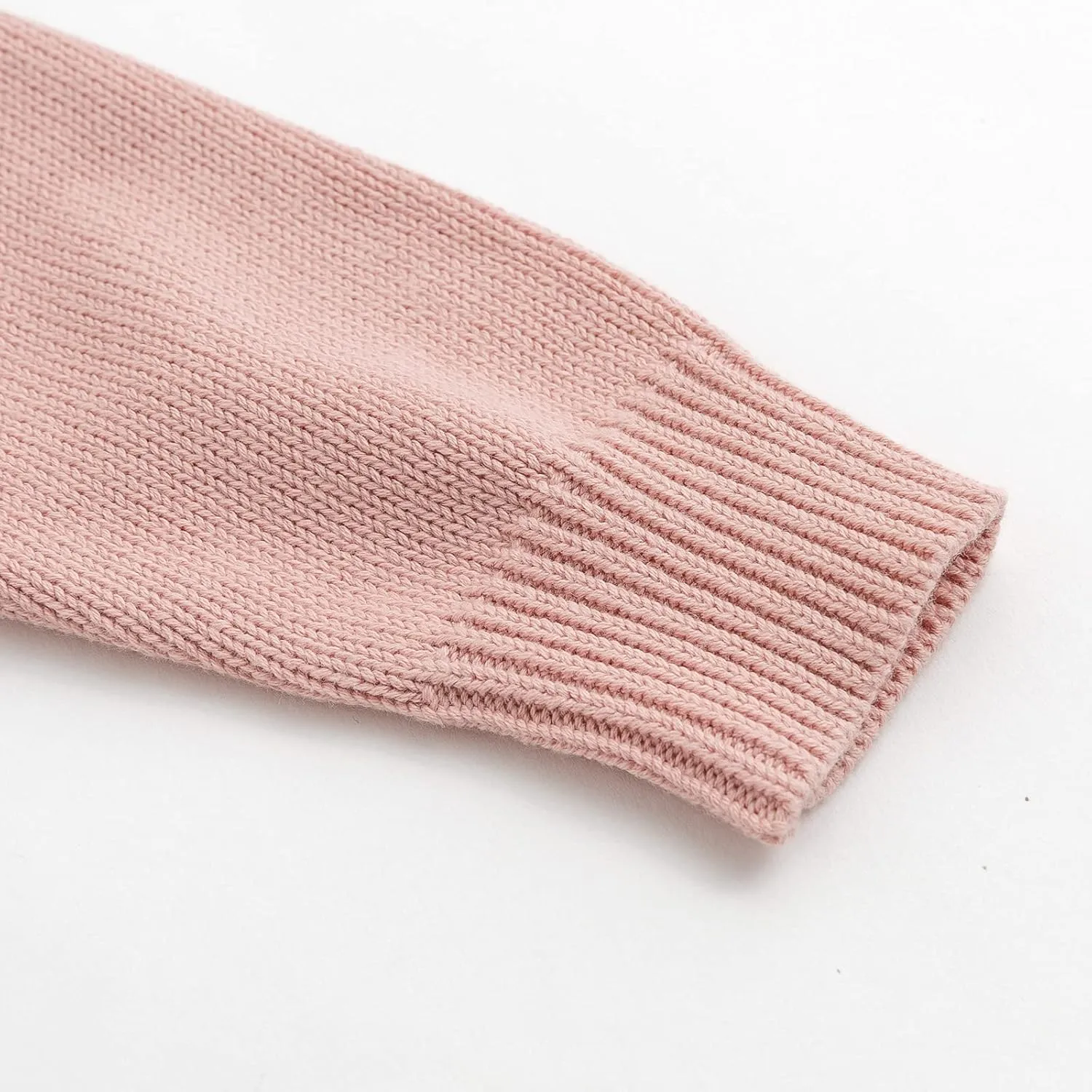 Curipeer Toddler Girls Knit Sweater Long Sleeve Crewneck Solid Pullover Knit Tops
