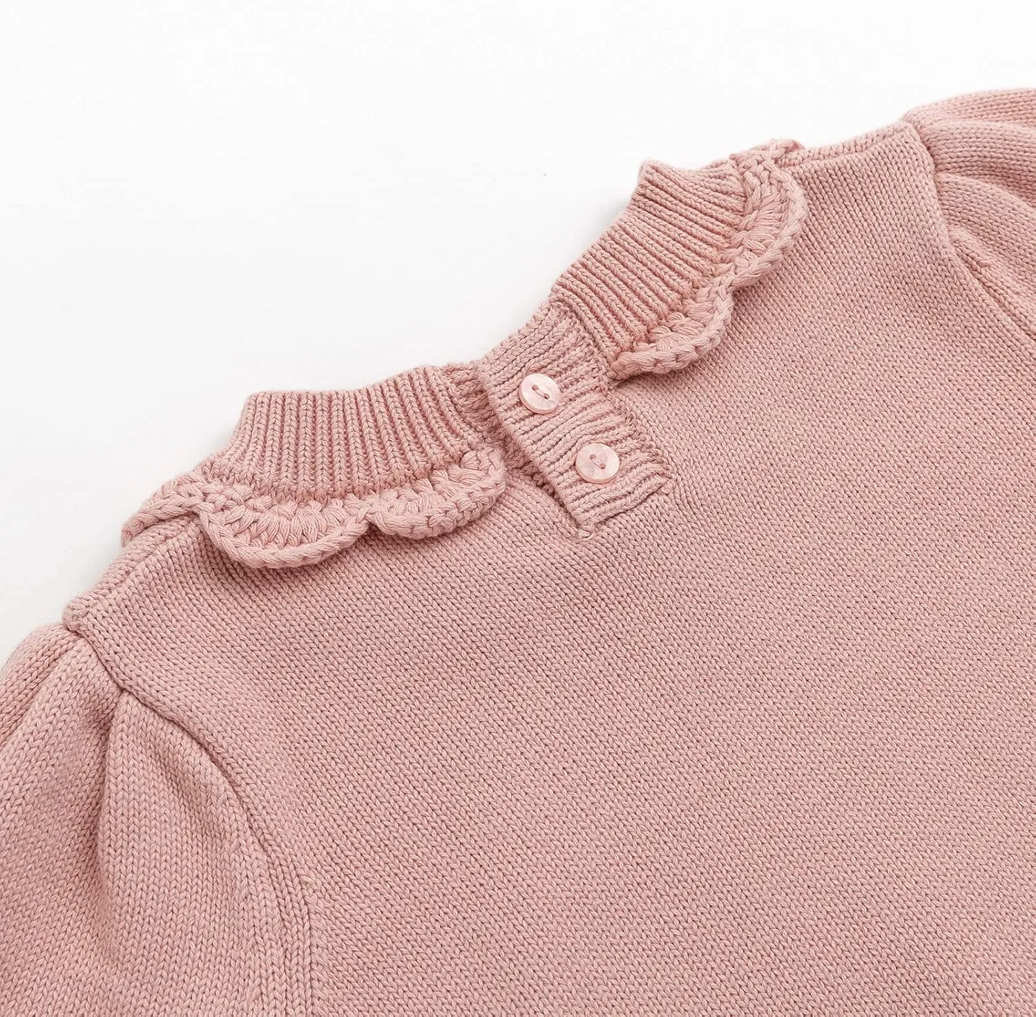 Curipeer Toddler Girls Knit Sweater Long Sleeve Crewneck Solid Pullover Knit Tops