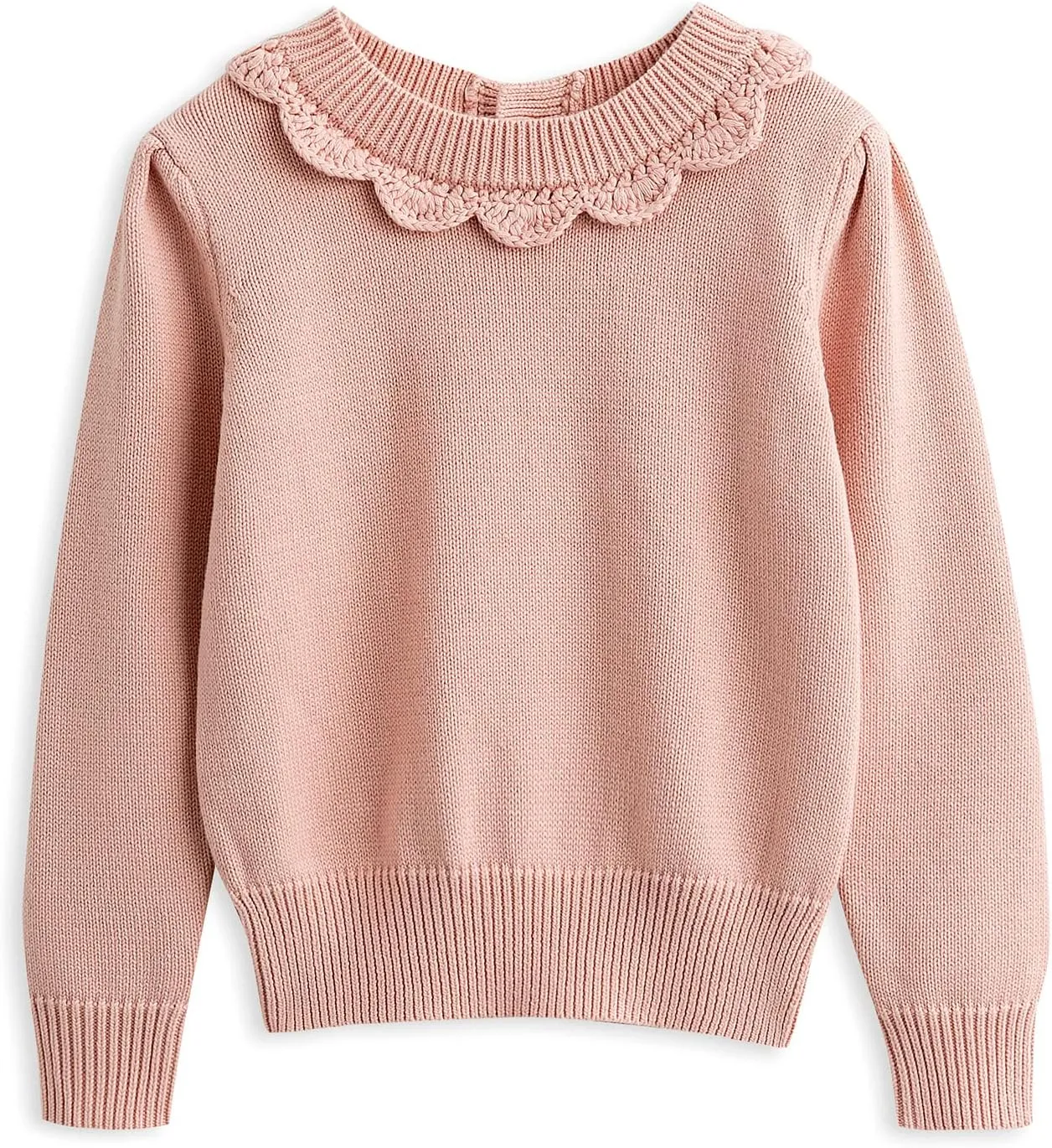 Curipeer Toddler Girls Knit Sweater Long Sleeve Crewneck Solid Pullover Knit Tops