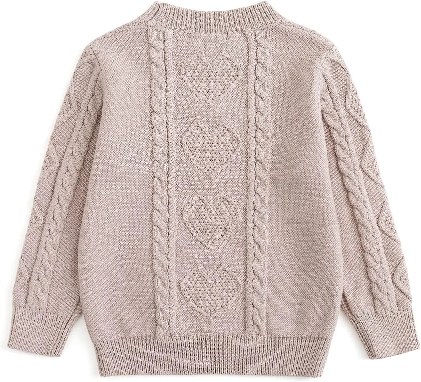 Curipeer Toddler Girls Knit Sweater Long Sleeve Crewneck Solid Pullover Knit Tops