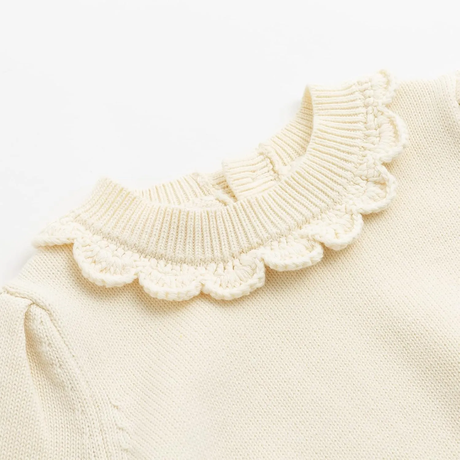 Curipeer Toddler Girls Knit Sweater Long Sleeve Crewneck Solid Pullover Knit Tops