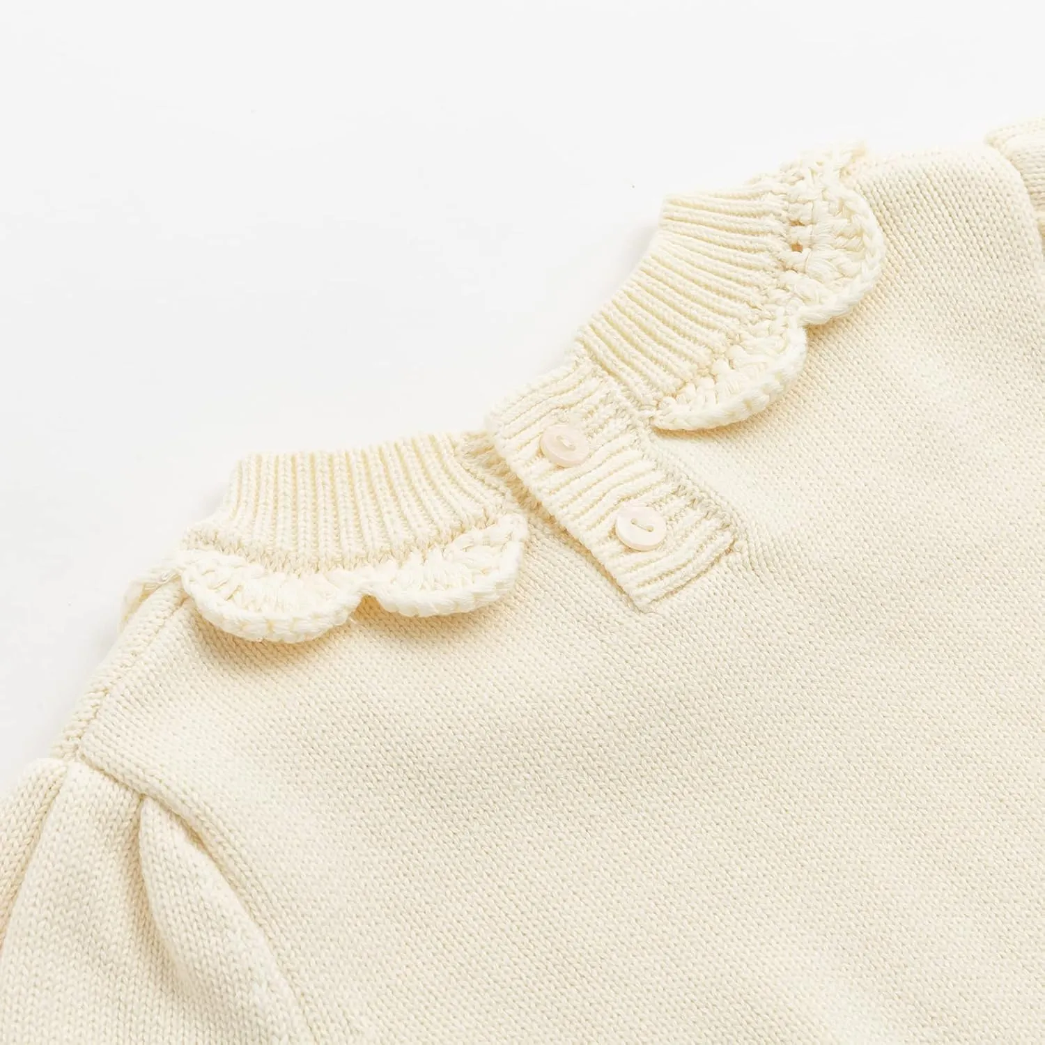 Curipeer Toddler Girls Knit Sweater Long Sleeve Crewneck Solid Pullover Knit Tops