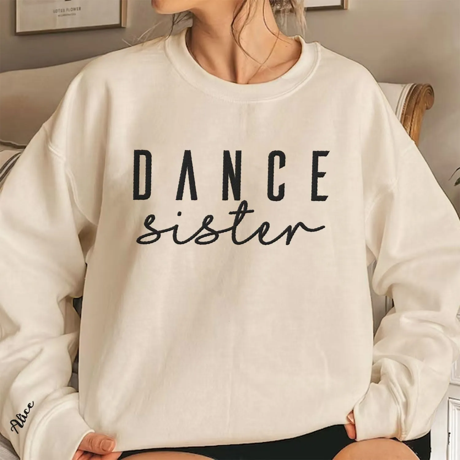 Custom Dance Mom Embroidered Sweatshirt, Funny Dance Mama Mother's Day Sweatshirt, Dancing Clothing, Gifts For Mother