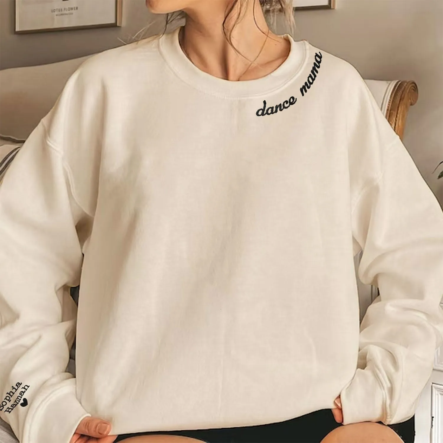 Custom Dance Mom Embroidered Sweatshirt, Funny Dance Mama Mother's Day Sweatshirt, Dancing Clothing, Gifts For Mother
