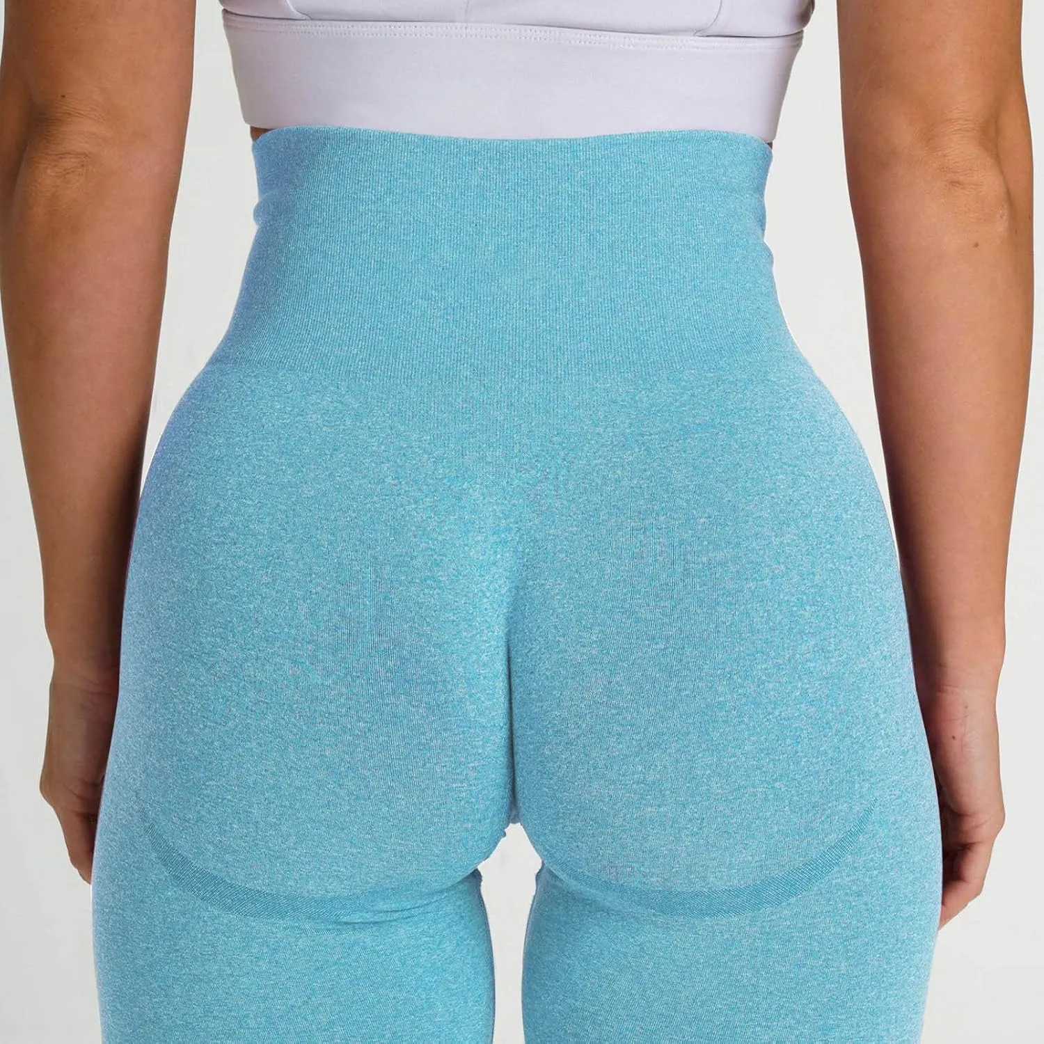 DASAYO High-Waisted Yoga Leggings for Women Solid Color Scrunch Butt Lifting Compression Gym Sports Pants
