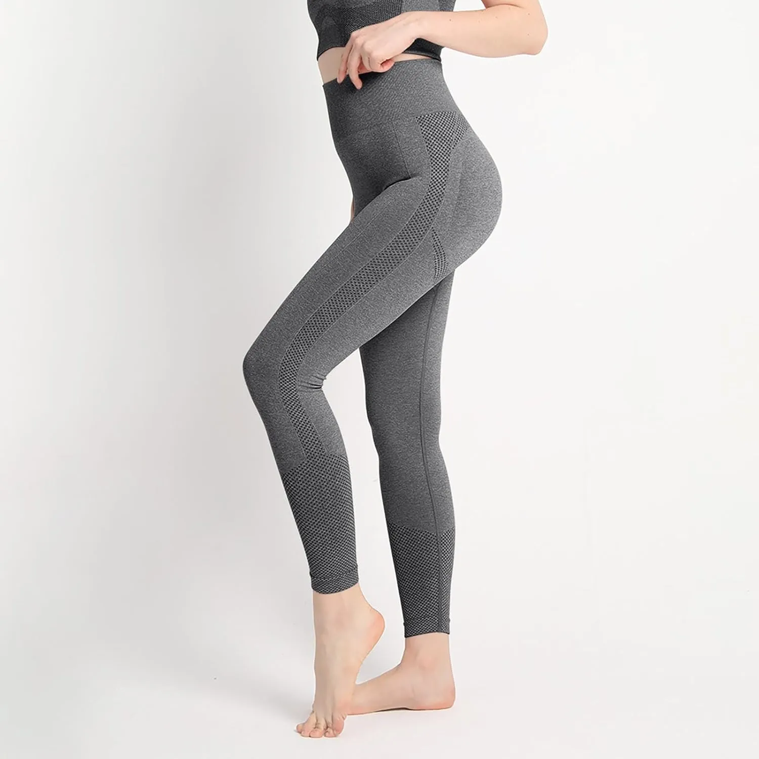 DASAYO Women's Compression Yoga Pants Solid Color High Waist Tummy Control Full Length Shaping Leggings