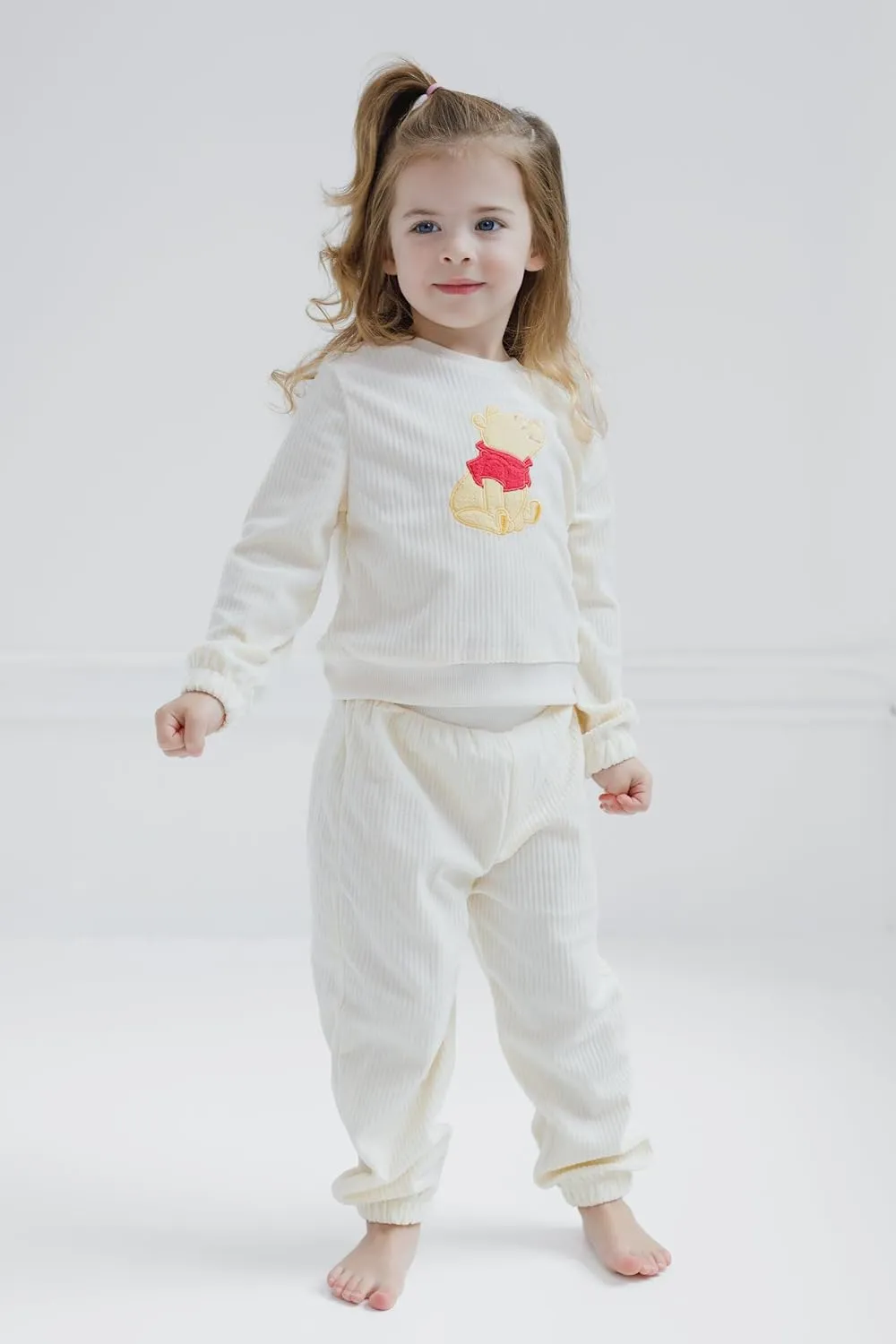 Disney Junior Lightweight Ribbed Velour Sweatshirt and Jogger Pants Outfit Set Infant to Big Kid Sizes (12 Months - 14-16)