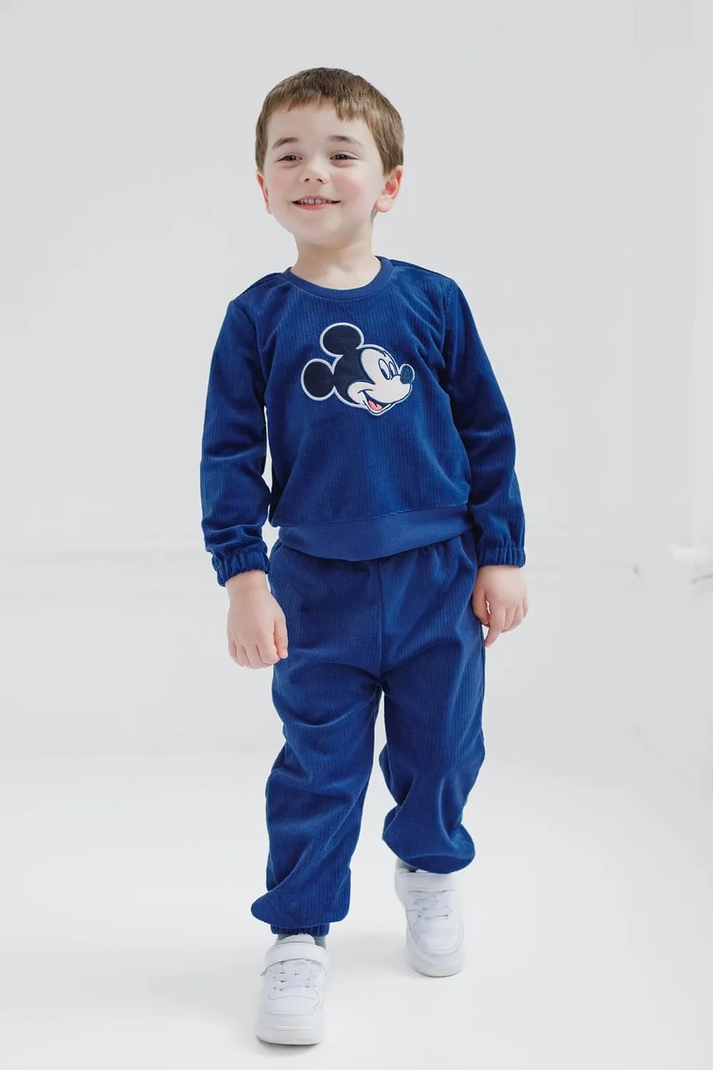 Disney Junior Lightweight Ribbed Velour Sweatshirt and Jogger Pants Outfit Set Infant to Big Kid Sizes (12 Months - 14-16)