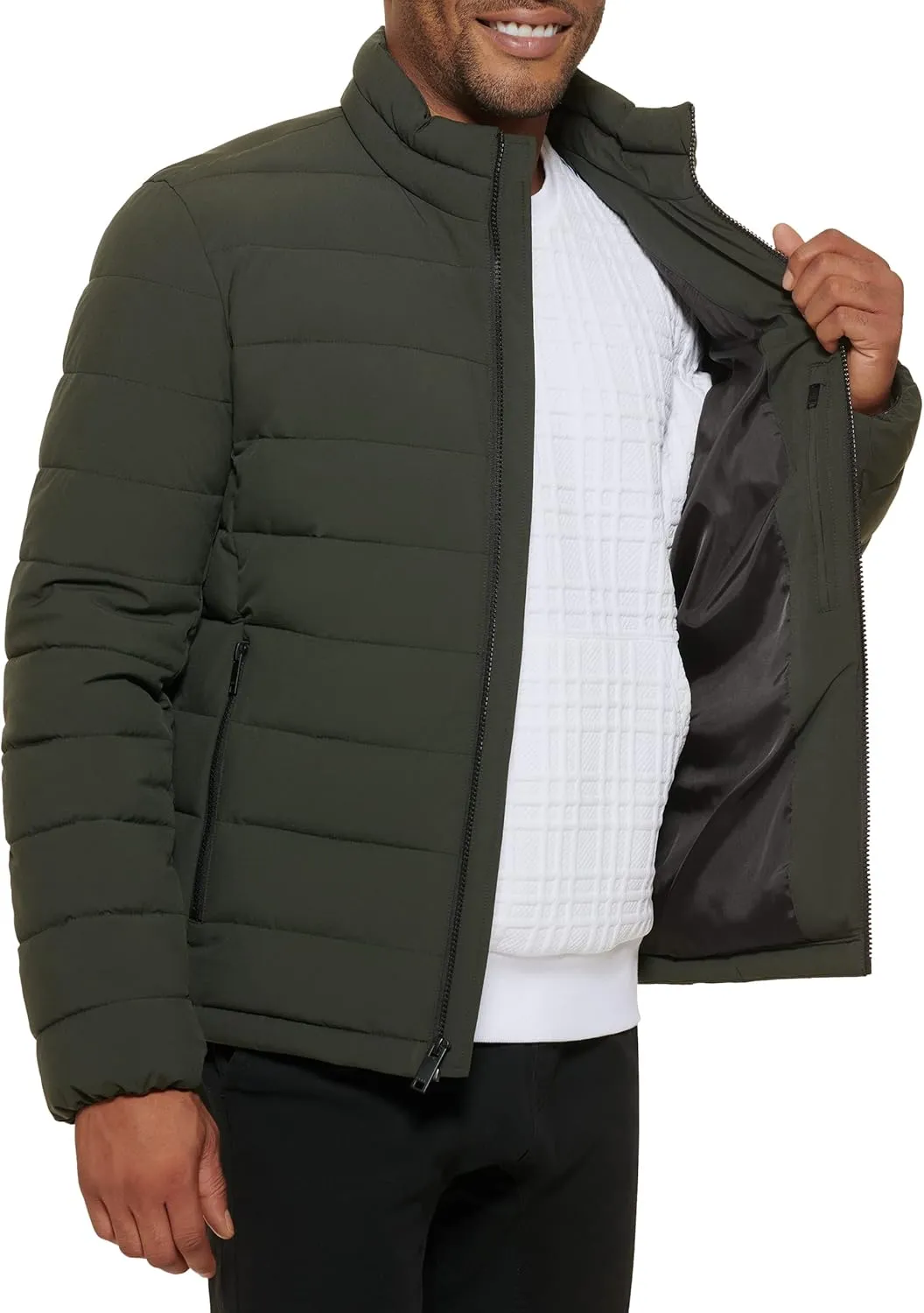DKNY Mens Light Weight Quilted Puffer Jacket