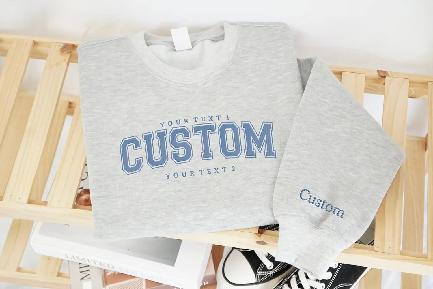 Embroidered Custom Text Shirt, Design On Your Own Sweatshirt, Personalized Embroidered Hoodies, Christmas Sweater