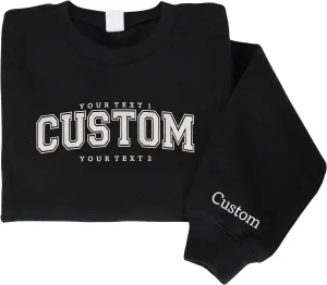 Embroidered Custom Text Shirt, Design On Your Own Sweatshirt, Personalized Embroidered Hoodies, Christmas Sweater