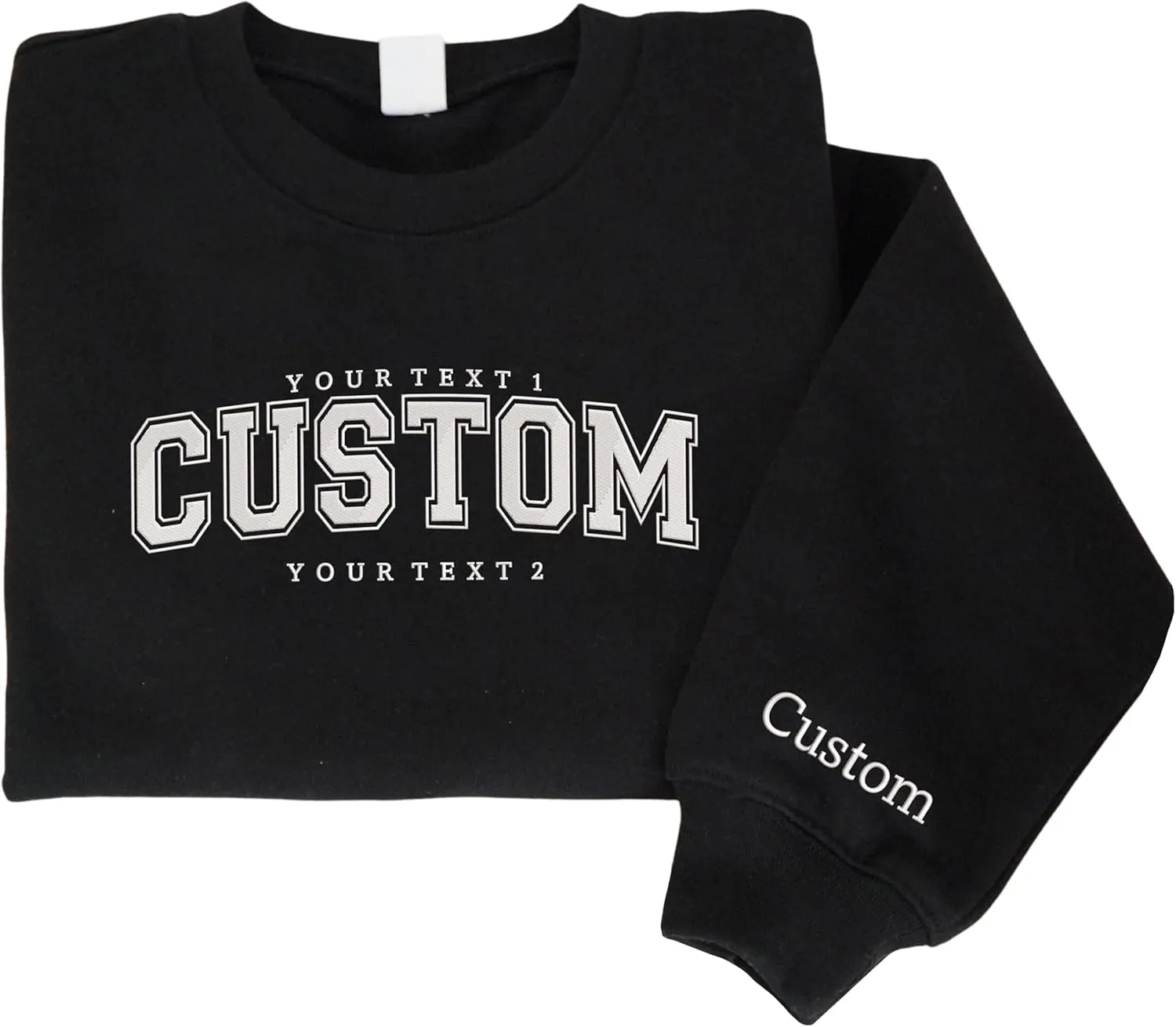 Embroidered Custom Text Shirt, Design On Your Own Sweatshirt, Personalized Embroidered Hoodies, Christmas Sweater