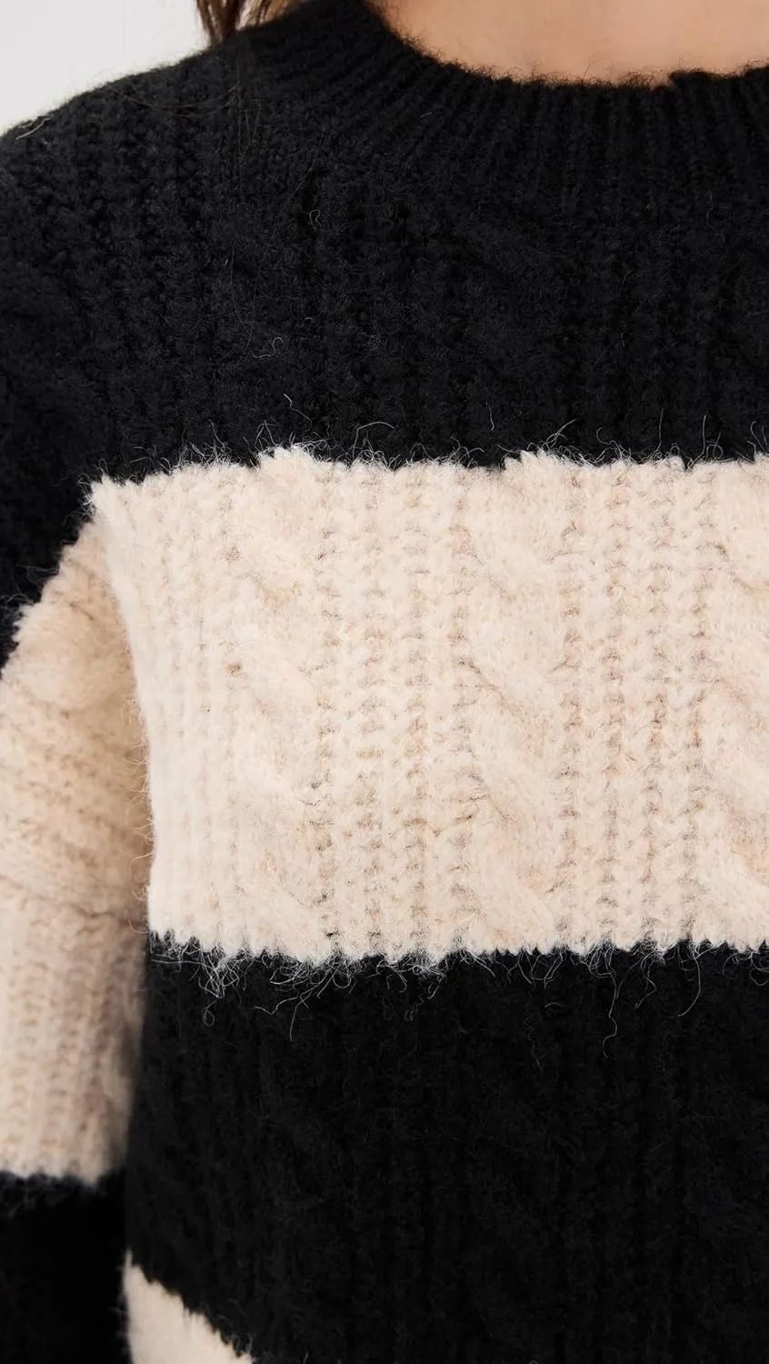endless rose Women's Striped Chunky Sweater