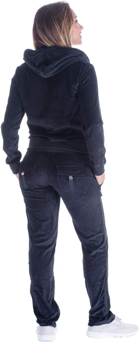 Facitisu Tracksuit for Women Set 2 Piece Joggers Velour Jogging Sweat Outfits Hoodie and Sweatpants Set