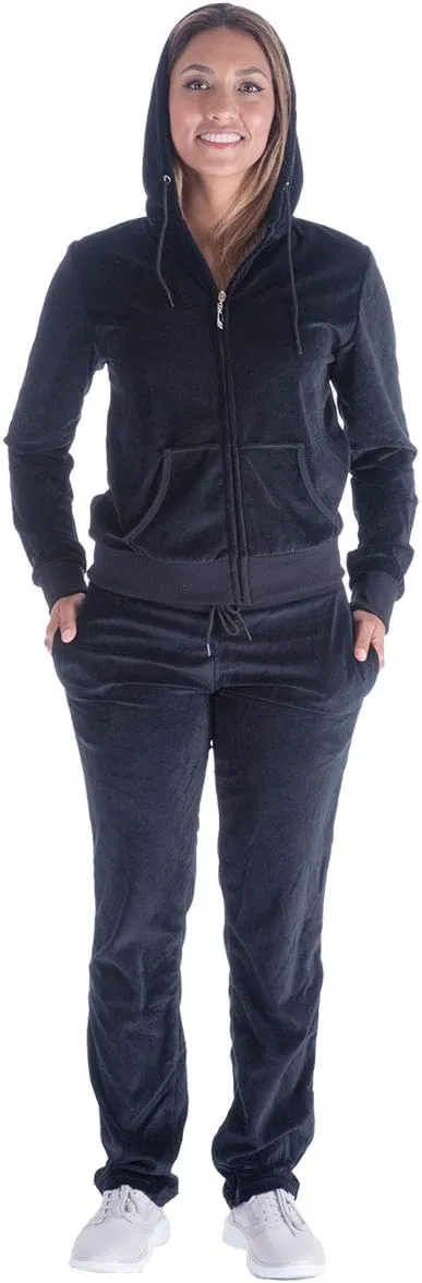Facitisu Tracksuit for Women Set 2 Piece Joggers Velour Jogging Sweat Outfits Hoodie and Sweatpants Set