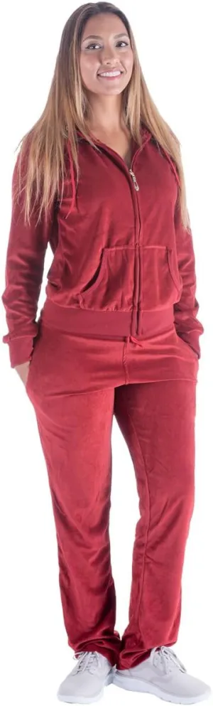 Facitisu Tracksuit for Women Set 2 Piece Joggers Velour Jogging Sweat Outfits Hoodie and Sweatpants Set