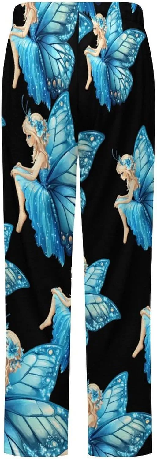 Fairy Butterfly Women's Pajama Pants Fleece Warm Pj Bottoms Sleepwear Lounge Pants Loungewear
