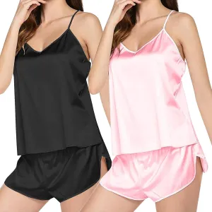 Fall Clothing Pajamas Set V Neck Lace Camisole Undershirt Sleeveless Shorts Women's Trendy Outfits For Women 2024