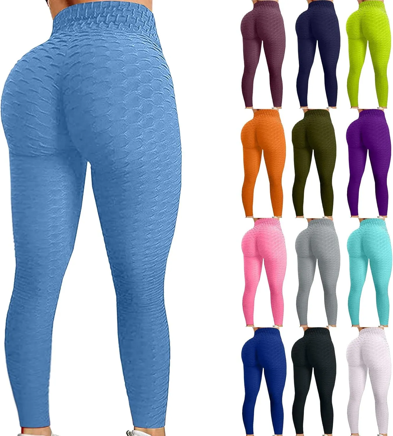 Famous TikTok Leggings, Yoga Pants for Women High Waist Tummy Control Booty Bubble Hip Lifting Workout Running Tights