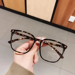 Fatigue Relieve Reading Glasses Blue Light Blocking Computer Readers Oversized Flat Light Mirror Presbyopic Glasses (Color : Tortoiseshell-1, Size :  200)