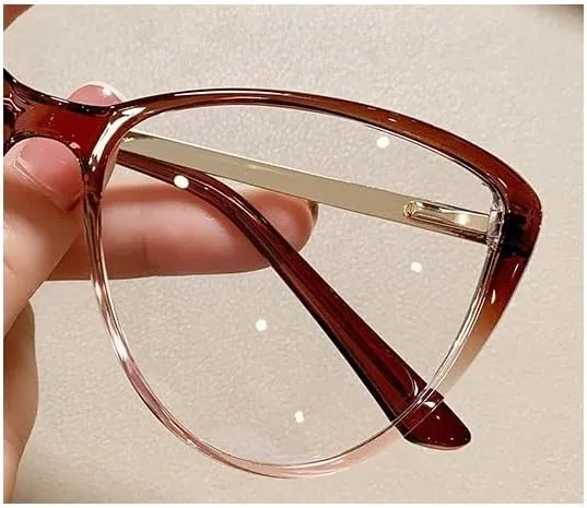 Fatigue Relieve Reading Glasses Women Blue Light Blocking Eyeglasses Large Computer Readers Cateye Flat Light Mirror (Color : Gray, Size :  150)