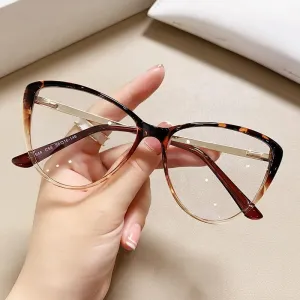 Fatigue Relieve Reading Glasses Women Blue Light Blocking Eyeglasses Large Computer Readers Cateye Flat Light Mirror (Color : Hawksbill, Size :  150)