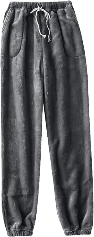 Flannel Pajama Pants Women Casual Comfy Fuzzy Pj Pants with Pockets Drawstring Waist Lounge Pants Sleepwear Pants