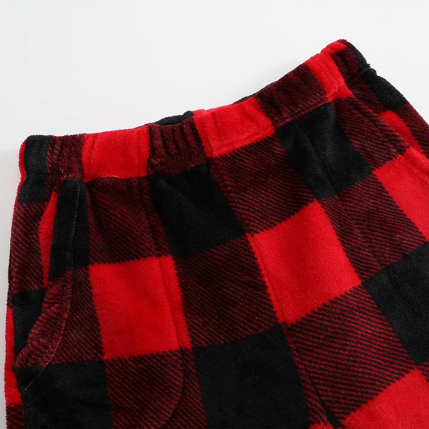 Flannel Pajamas Women Plush Pajama Pants Buffalo Plaid Comfy Soft Pajamas Pants Lounge Stretch Wide Leg Bottoms