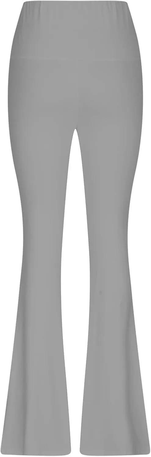 Flare Leggings for Women 2025,High Waist Pull On Workout Leggings Bell Bottom Gym Yoga Pants Tummy Control
