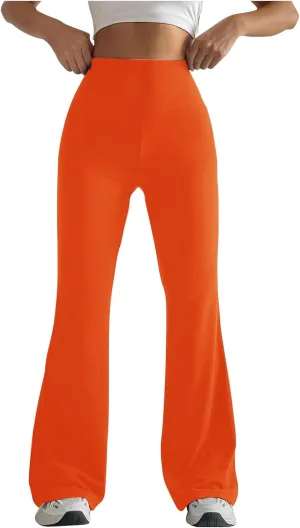 Flare Leggings for Women 2025,High Waist Pull On Workout Leggings Bell Bottom Gym Yoga Pants Tummy Control