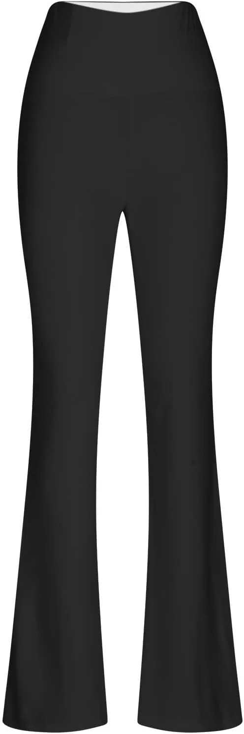 Flare Leggings for Women 2025,High Waist Pull On Workout Leggings Bell Bottom Gym Yoga Pants Tummy Control