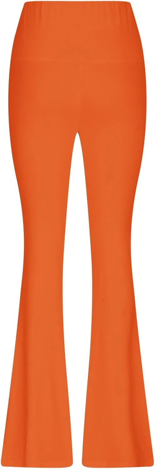 Flare Leggings for Women 2025,High Waist Pull On Workout Leggings Bell Bottom Gym Yoga Pants Tummy Control