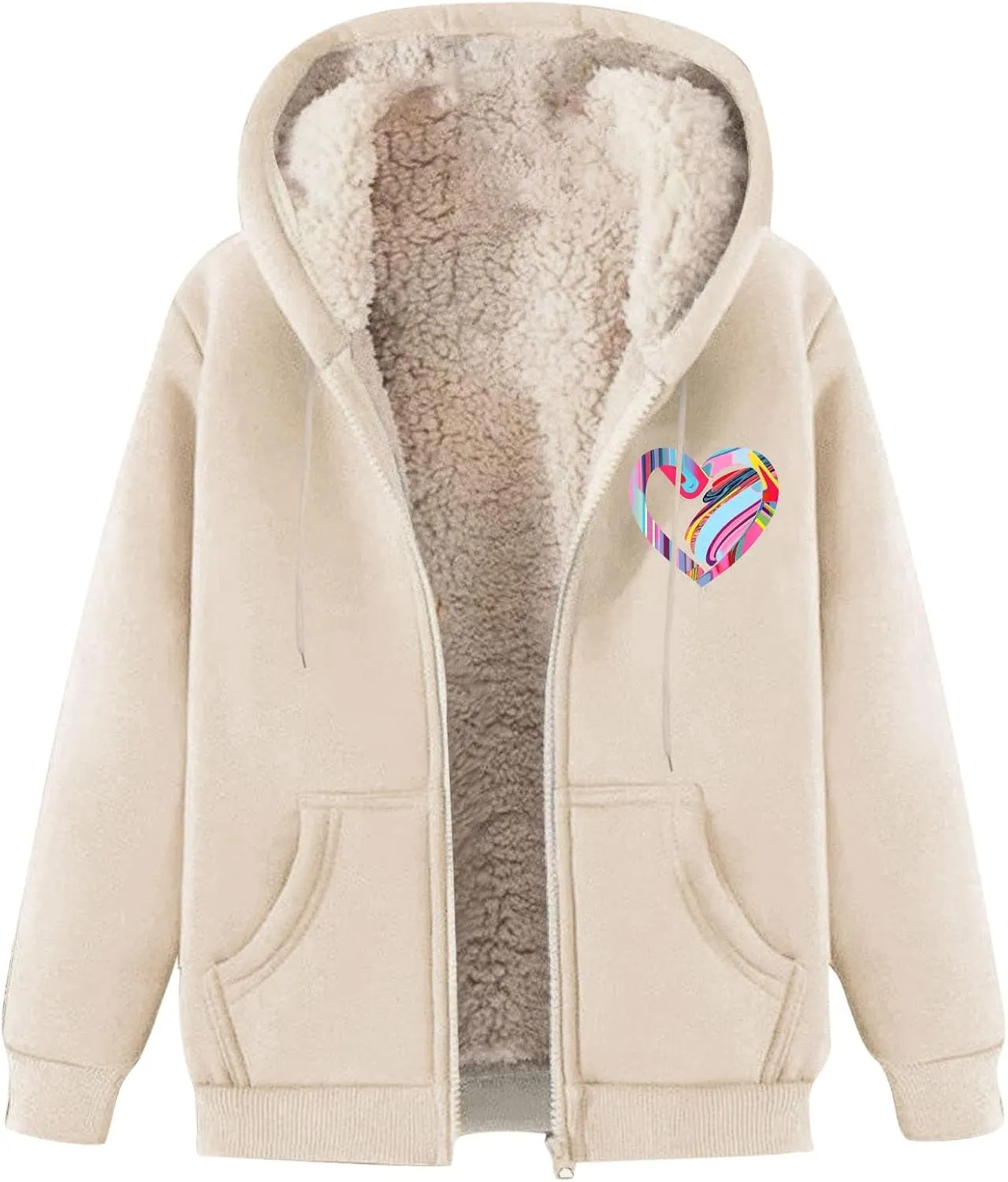 Fleece Hoodie for Men Warm Full Zip Sherpa Lined Warm Sweatshirts Jacket Athletic Hoodies Coats Winter Jacket