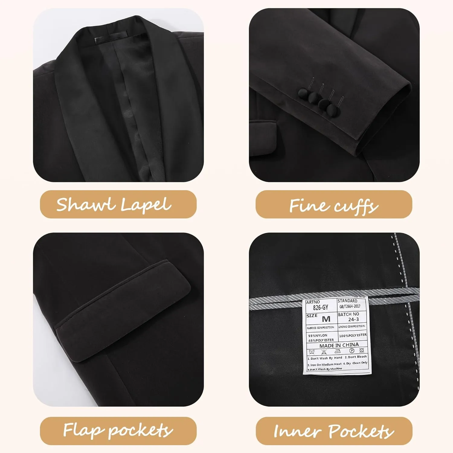 Formal Blazer for Men Slim Fit Tuxedo Jacket Velvet Shawl Lapel Solid White Shirt Bow Tie Prom Wedding Dinner Party