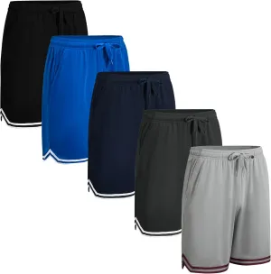 Gary Com Men's 4/5 Packs Basketball Shorts for Men Lightweight Athletic Running Quick Dry Activewear Shorts with Deep Pockets