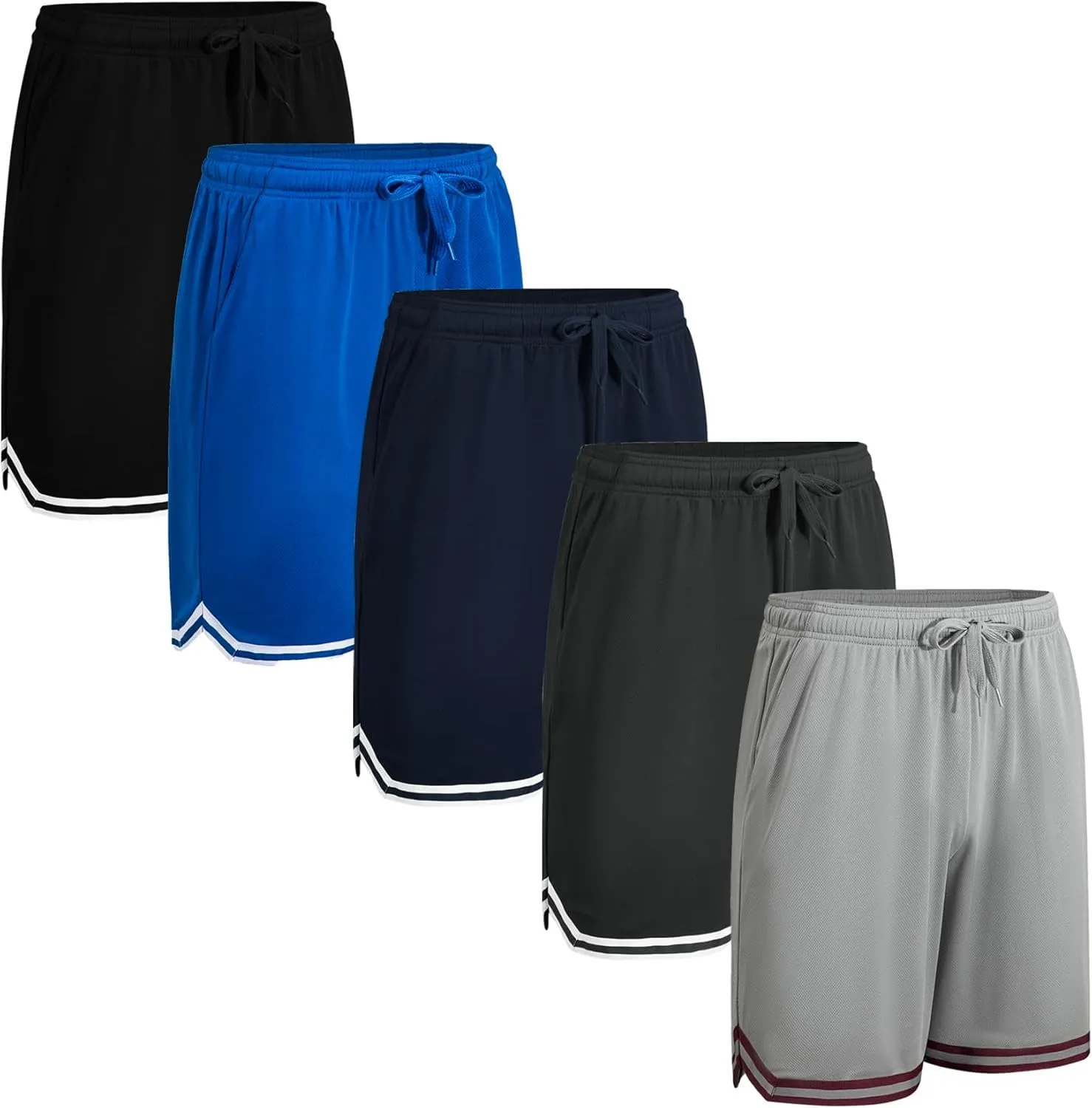 Gary Com Men's 4/5 Packs Basketball Shorts for Men Lightweight Athletic Running Quick Dry Activewear Shorts with Deep Pockets