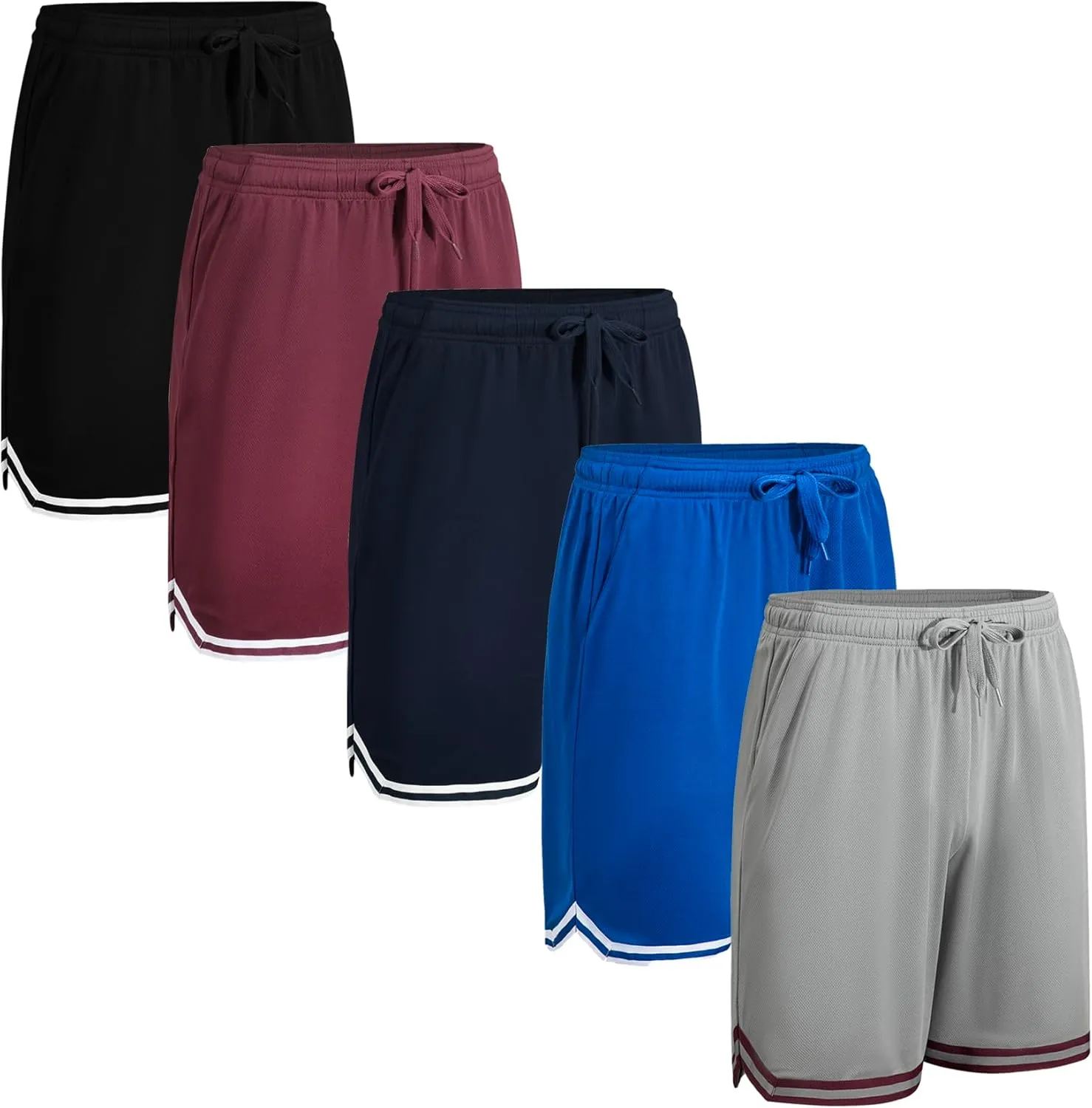 Gary Com Men's 4/5 Packs Basketball Shorts for Men Lightweight Athletic Running Quick Dry Activewear Shorts with Deep Pockets