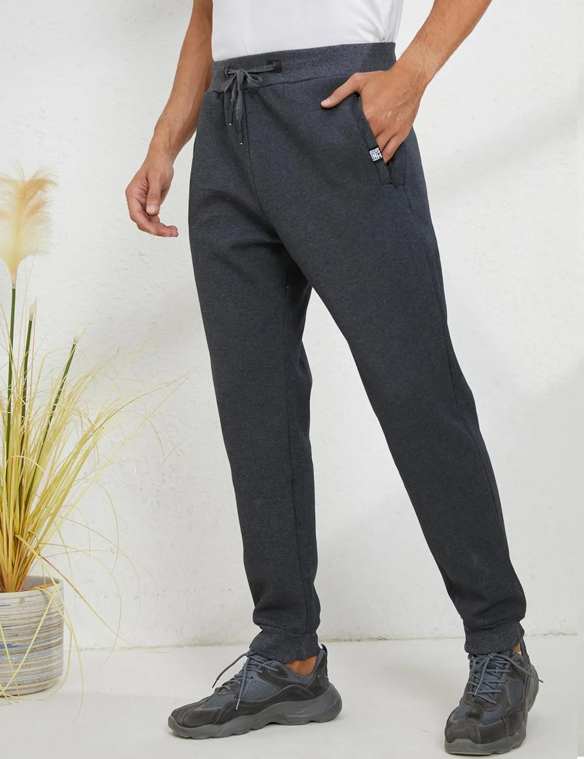 Gihuo Men's Sherpa Lined Athletic Sweatpants Winter Warm Track Pants