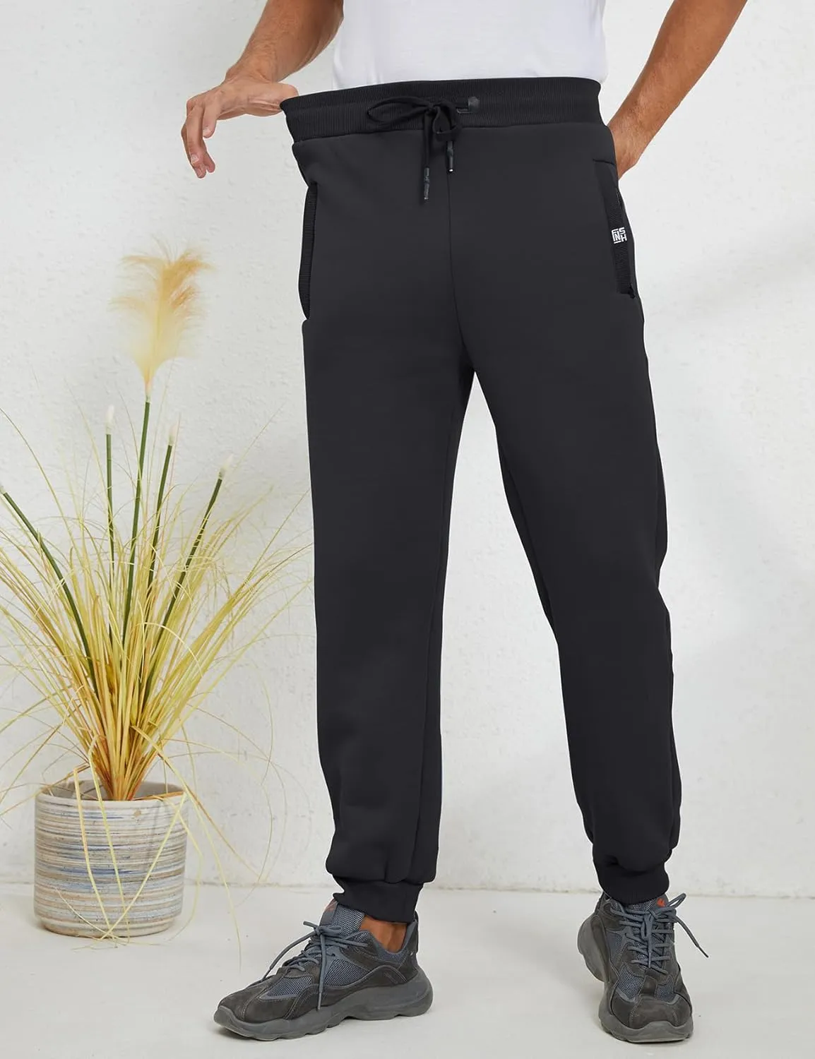 Gihuo Men's Sherpa Lined Athletic Sweatpants Winter Warm Track Pants