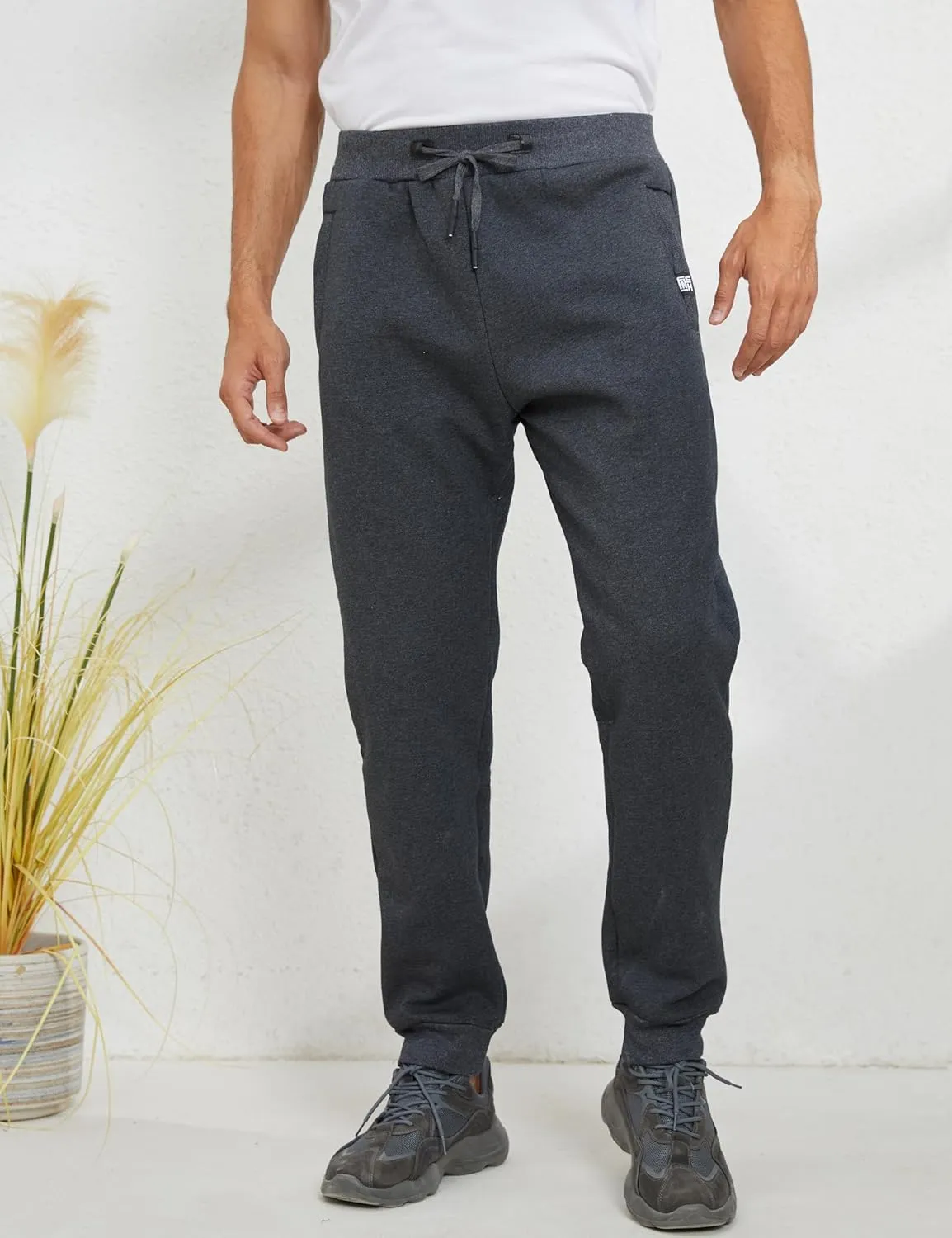 Gihuo Men's Sherpa Lined Athletic Sweatpants Winter Warm Track Pants