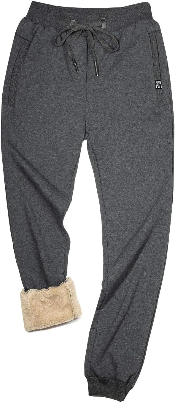 Gihuo Men's Sherpa Lined Athletic Sweatpants Winter Warm Track Pants