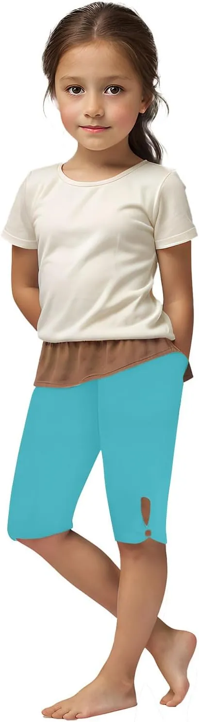 Girls Capris for Summer Dressy Cropped High Waist Yoga Pants Comfy Stretchy Leggings Teen Workout Compression Pants