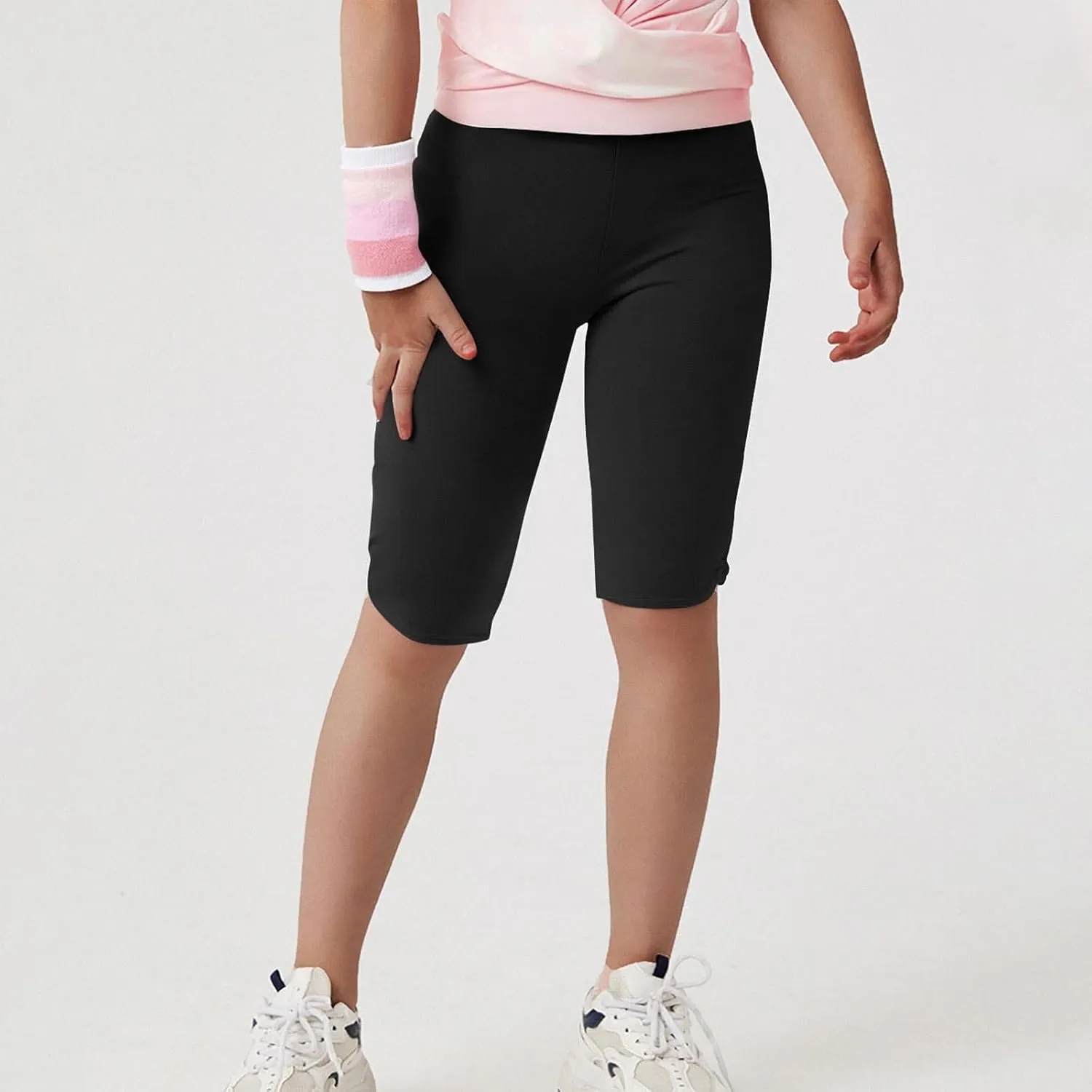 Girls Capris for Summer Dressy Cropped High Waist Yoga Pants Comfy Stretchy Leggings Teen Workout Compression Pants