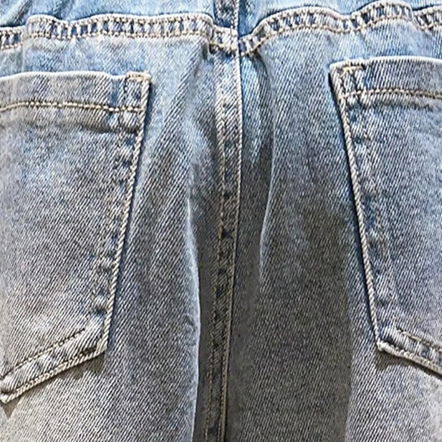 Girls Wide Leg Jeans Denim Elastic Wasit Mushroom Applique Y2k Street Pants Fashion Baggy Straight Trousers Kids Clothes
