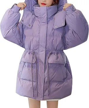 Girl's Winter Coats Outerwear Down Puffer Jacket with Warm Furry Hood Parka Warm Puffer Jacket