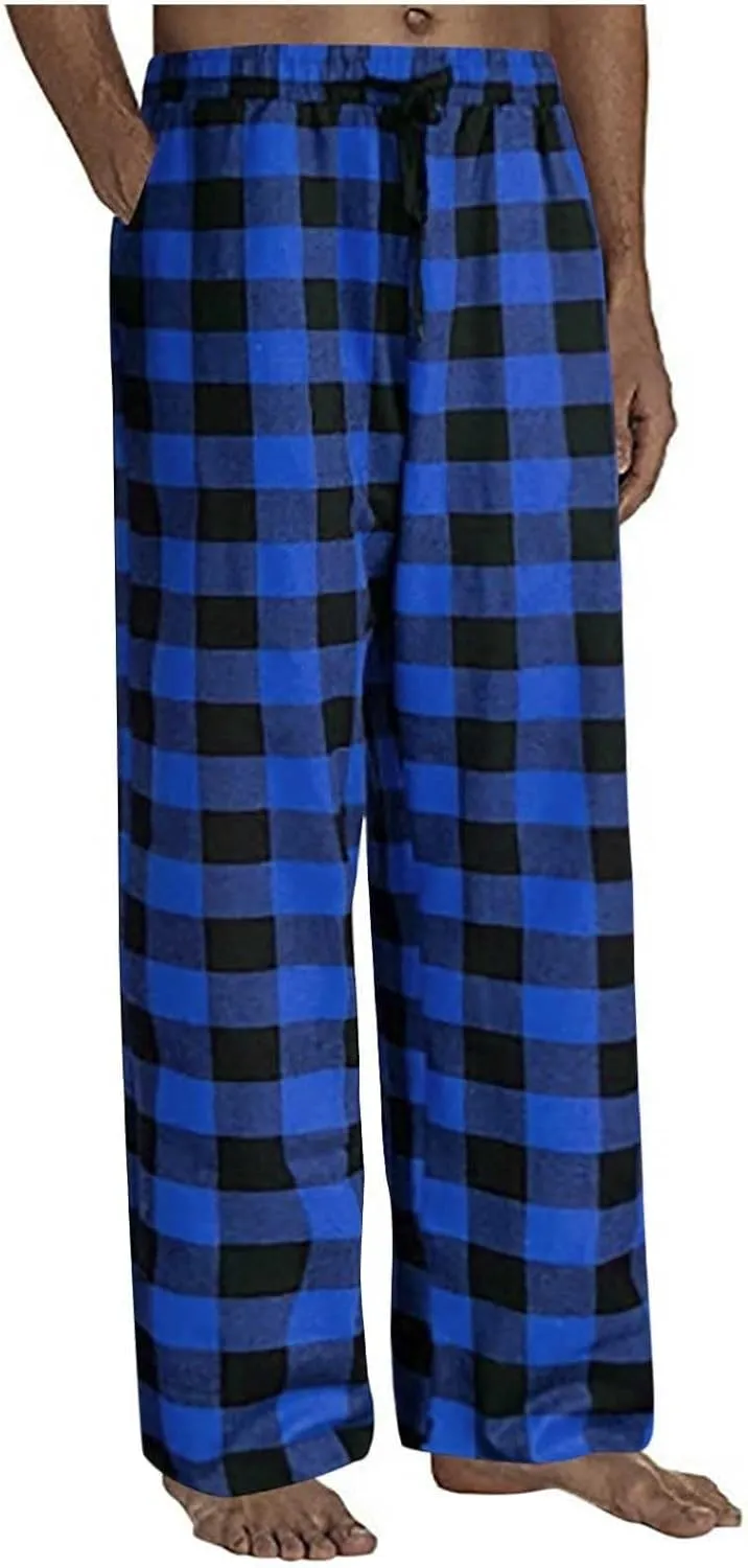 GOFULY Christmas Pajama Pants Men Comfy Plaid Sleep & Lounge Pj Elastic Waist Drawstring Pants Sleepwear Pants With Pockets