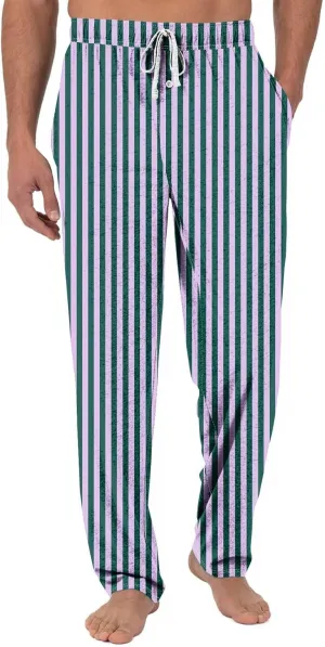 GOFULY Pajama Pants Men Soft Plaid Sleep & Lounge Pj Bottoms Elastic Waist Drawstring Knit Pants 2024 Sleepwear Pants Pockets
