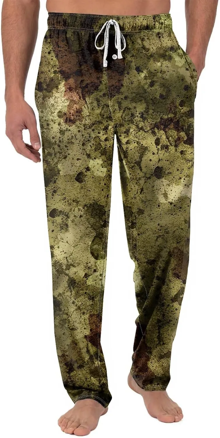 GOFULY Plaid Pajama Pants Men Casual Sleep & Lounge Pj Elastic Waist Drawstring Knit Pants 2024 Sleepwear Pants With Pocket